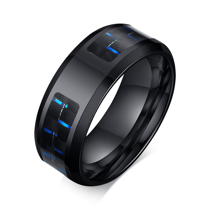 Personalized Carbon Fiber Ring For Men Engraved Alliance Casual Customize Band