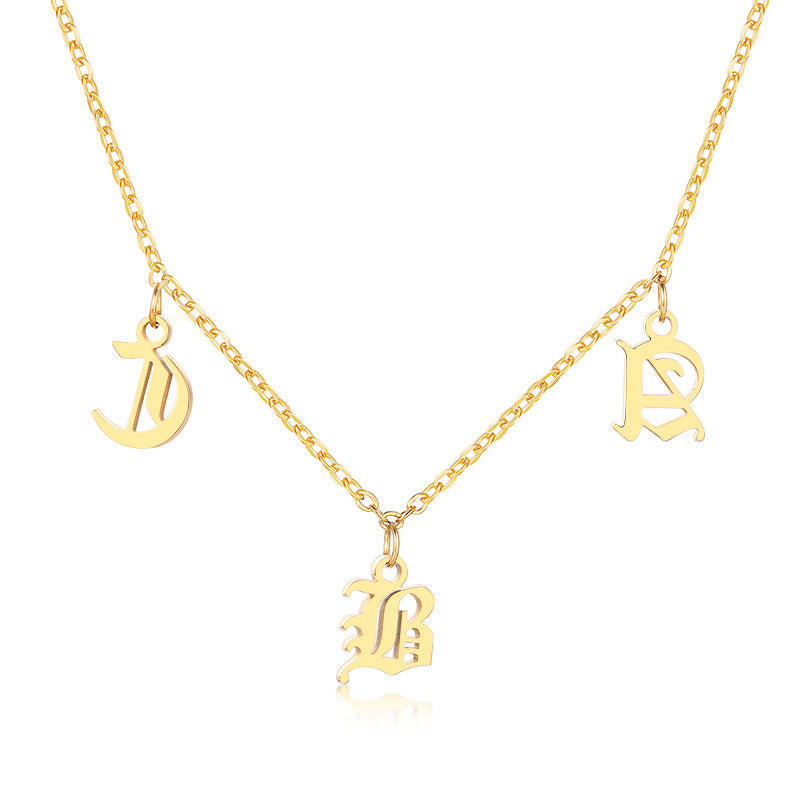 Women Men Initial Name Necklaces Name Abbreviation Chokers Stylish Letter Necklace