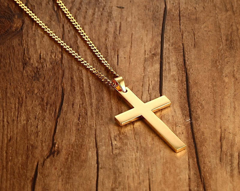 Classic Cross Custom Pendant Necklace for Men Women Religious Christ Jewelry