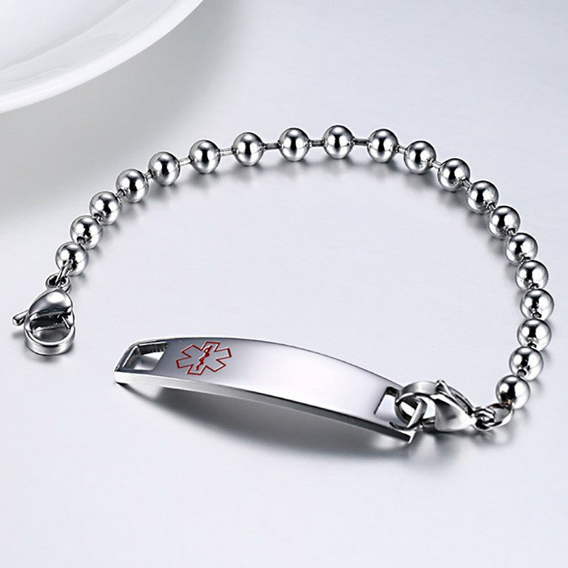 Medical Identification Bracelet Bangle Engrave Name Stainless Steel Customization Jewelry