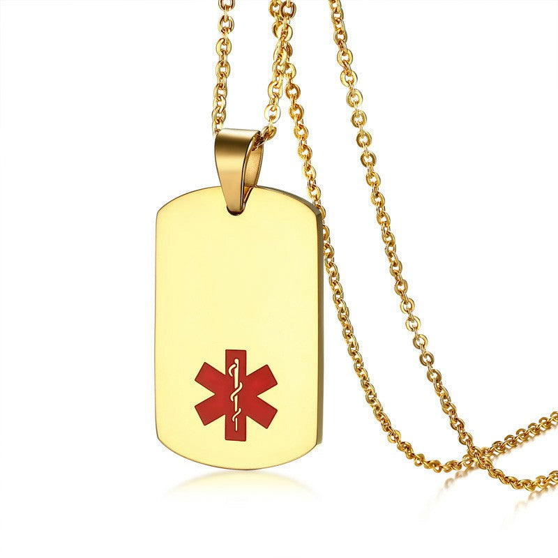 Personalized Medical Necklaces & Pendant Trendy ID Jewelry Provide Engraved Name