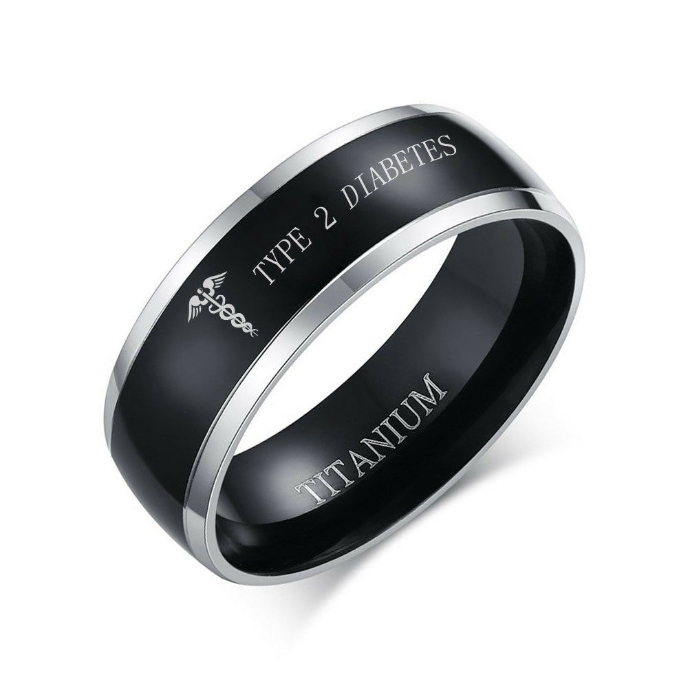 Customize 100% Titanium Ring Men Jewelry Classic Black 8mm Boyfriend Gift