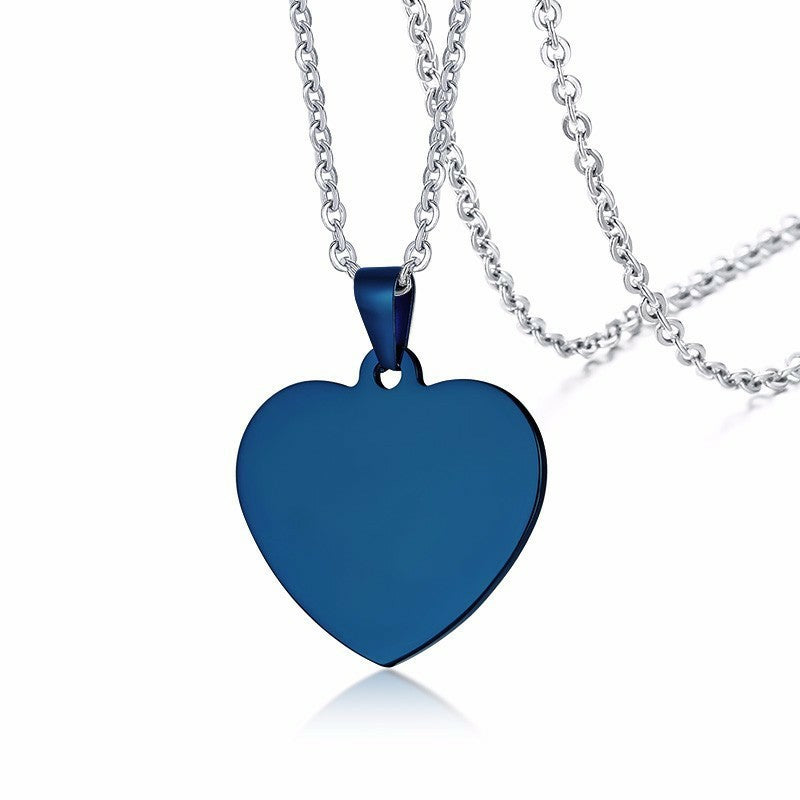 Classic Plain Heart Pendants for Women Men Stainless Steel Necklace Personalized Jewlry