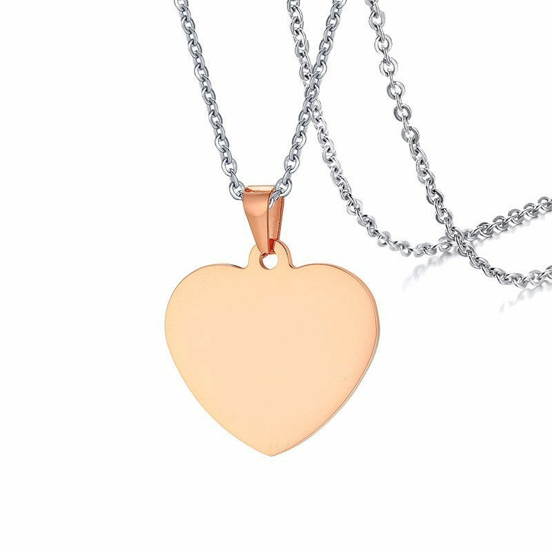 Classic Plain Heart Pendants for Women Men Stainless Steel Necklace Personalized Jewlry