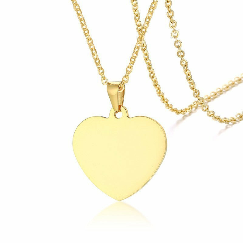 Classic Plain Heart Pendants for Women Men Stainless Steel Necklace Personalized Jewlry