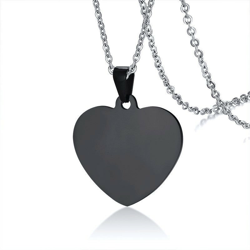 Classic Plain Heart Pendants for Women Men Stainless Steel Necklace Personalized Jewlry