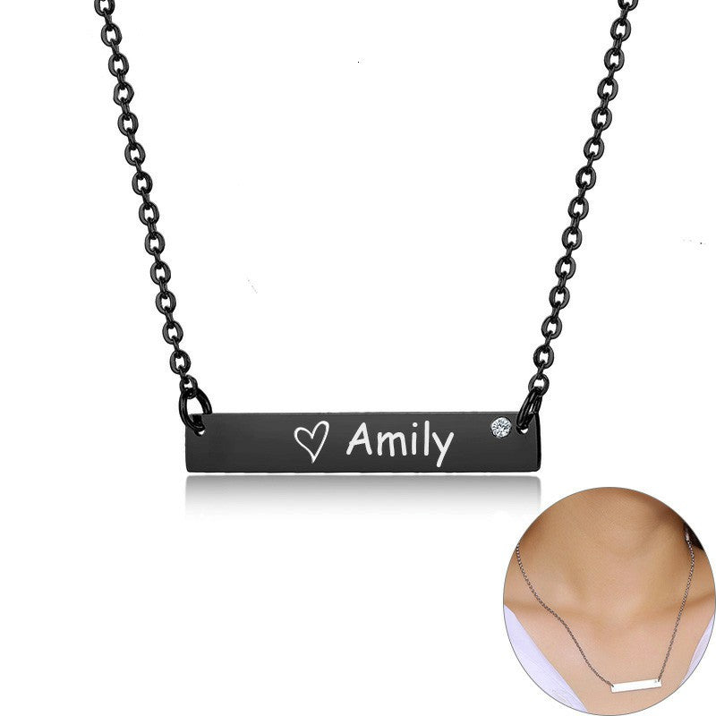 name bar necklace