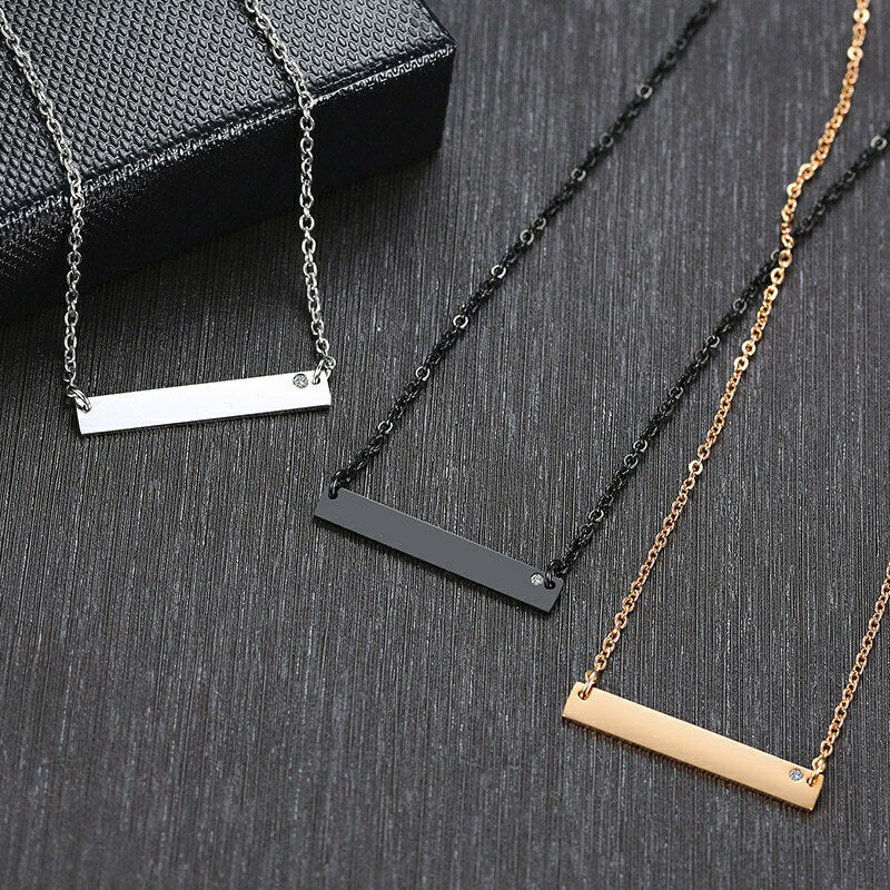 name bar necklace