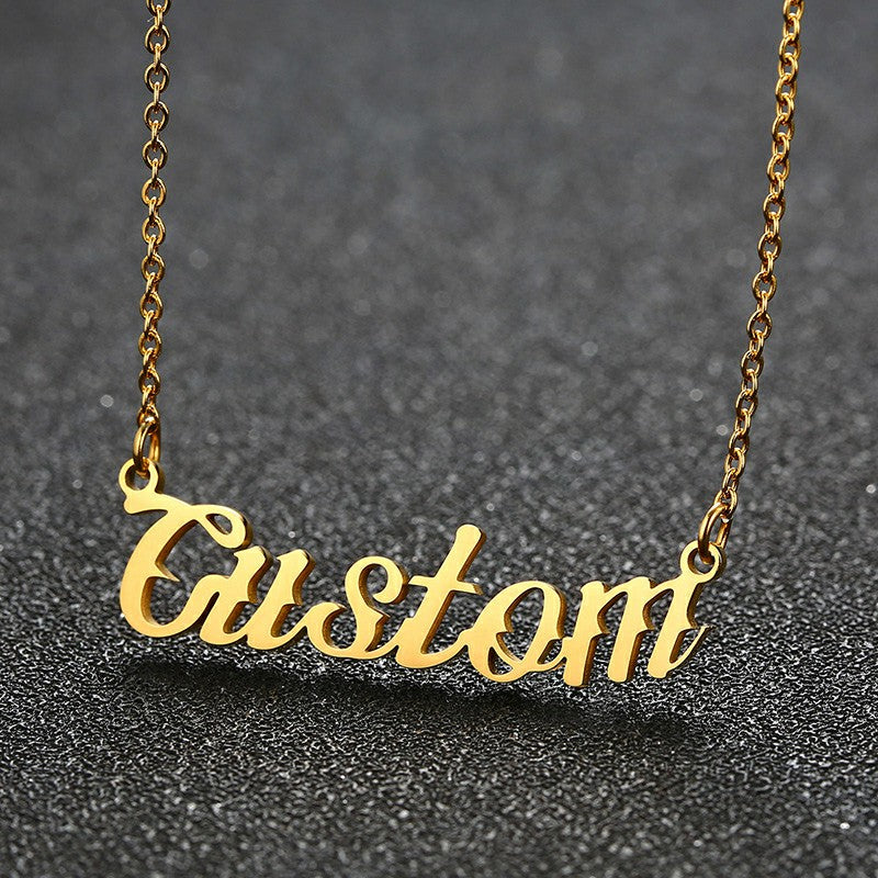 Custom Name Necklace Personalized Name Chain Nameplate Pendant for Women