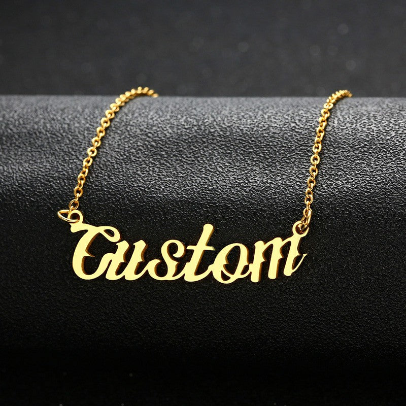 Custom Name Necklace Personalized Name Chain Nameplate Pendant for Women