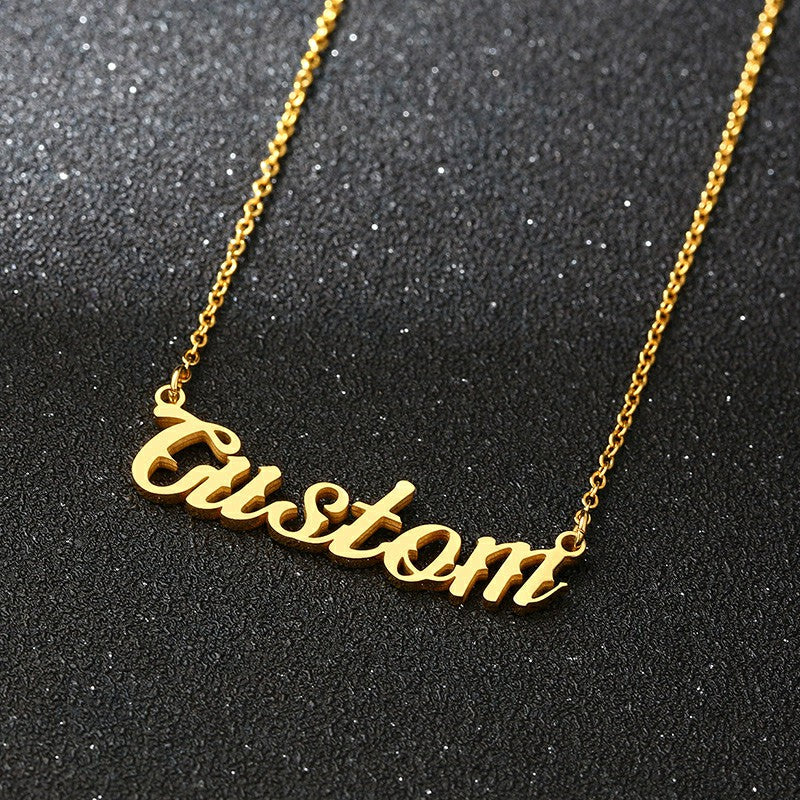 Custom Name Necklace Personalized Name Chain Nameplate Pendant for Women