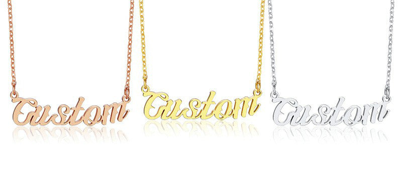 Custom Name Necklace Personalized Name Chain Nameplate Pendant for Women