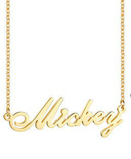 Women's Personalized Name Necklace Script Initial Nameplate Chain With Name