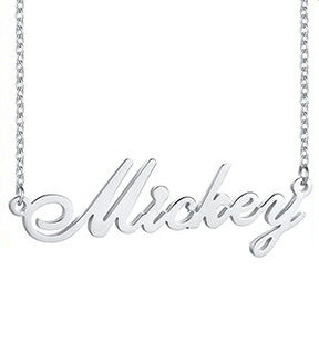 Women's Personalized Name Necklace Script Initial Nameplate Chain With Name