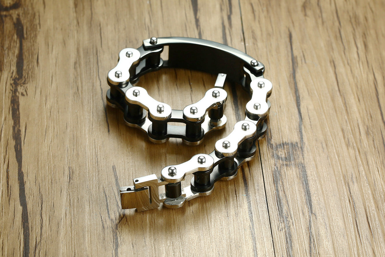 Men's Personalized Punk Bike Chain ID Bracelet Biker Cycle Links