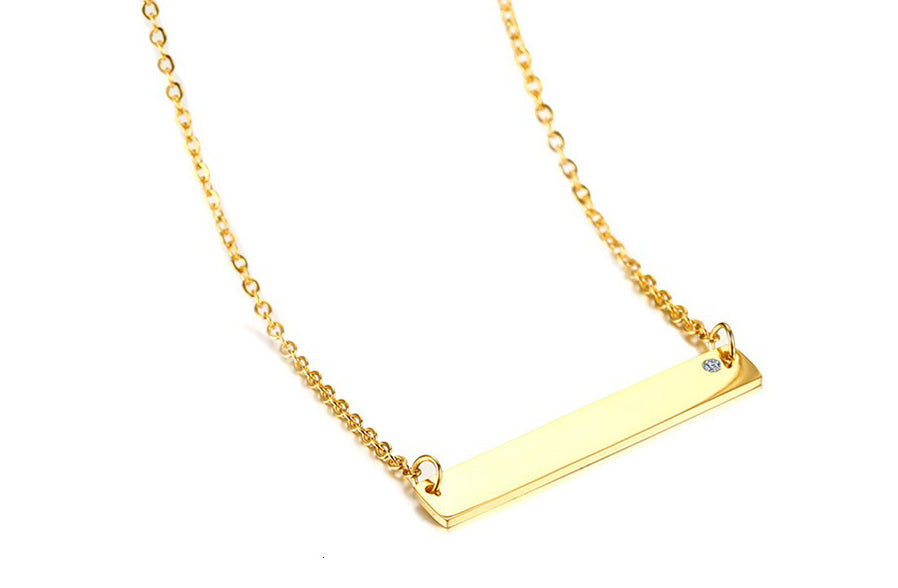 Personalized Choker Name Bar Necklace for Women Gold Engraved Mother Day Gift