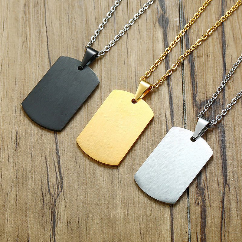 Customized Pendant Medical Alert ID Gold/Silver/Black Necklace for Women Men