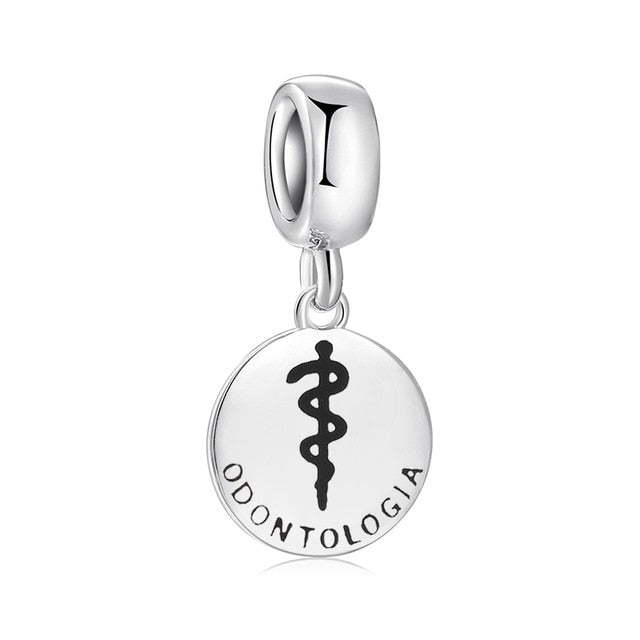 925 Sterling Silver Medical ID Bracelets Psychology Sign Charms Pendants