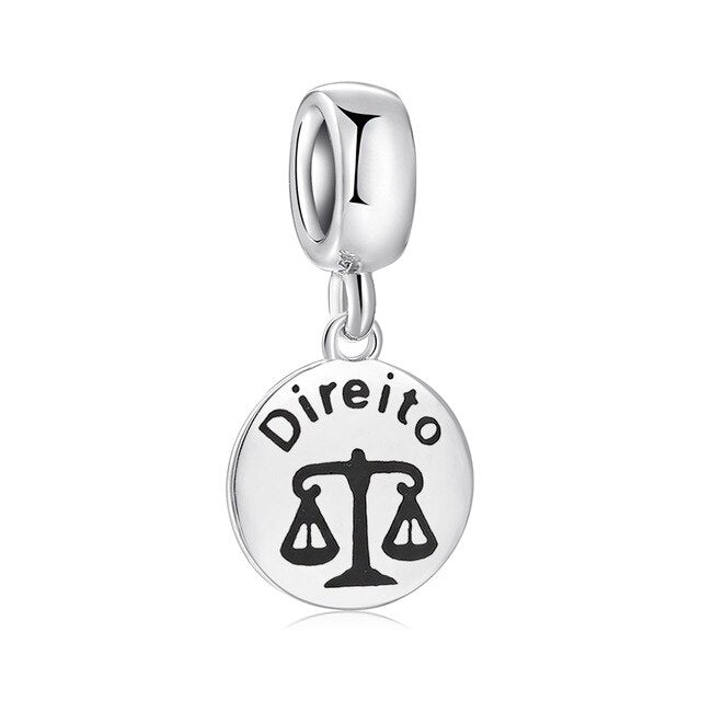 925 Sterling Silver Medical ID Bracelets Psychology Sign Charms Pendants