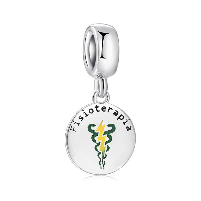 925 Sterling Silver Medical ID Bracelets Psychology Sign Charms Pendants